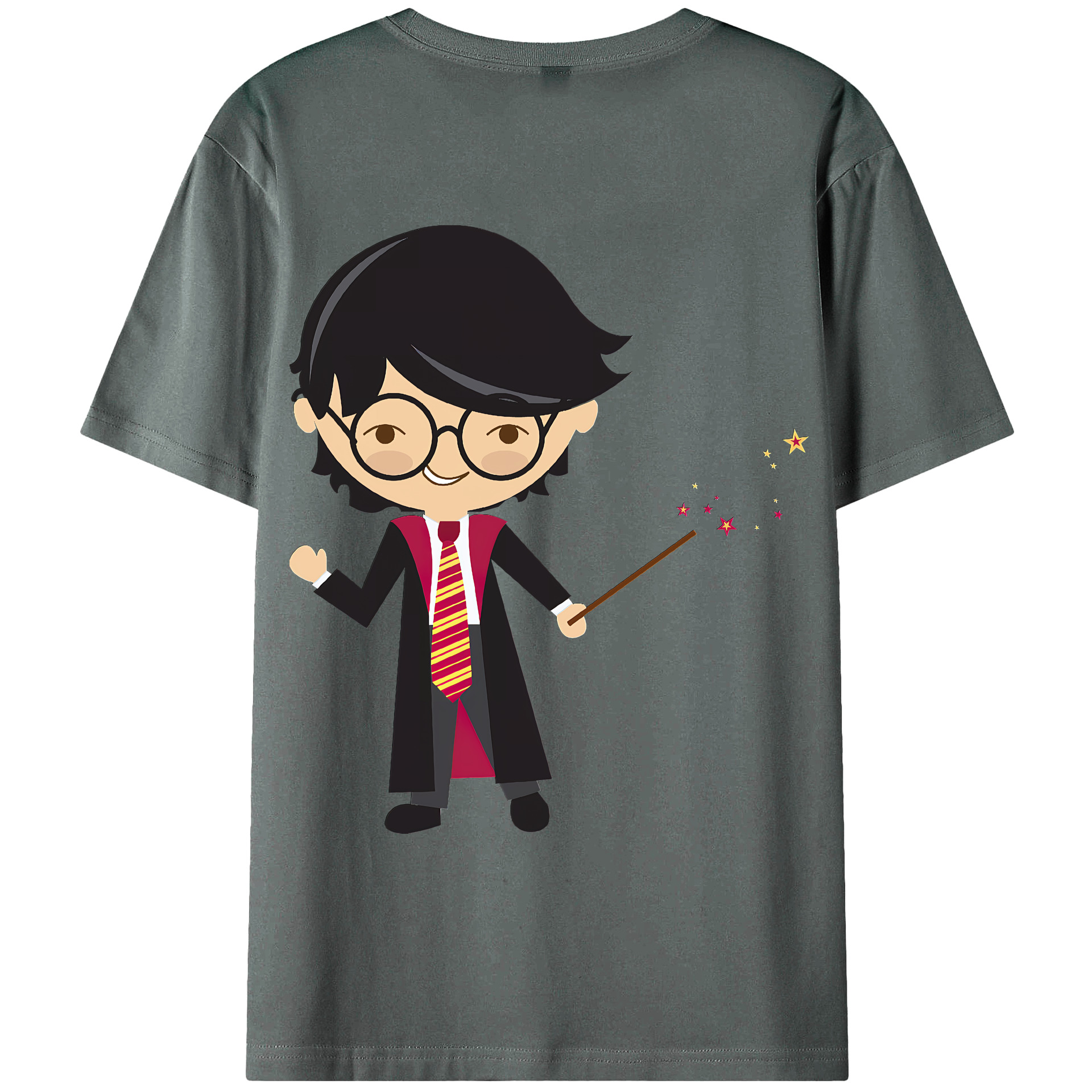 （画像用） Harry Potter ハリー・ポッターシリーズ 綿100％ メンズ半袖Tシャツ（バックプリント） 通気性
